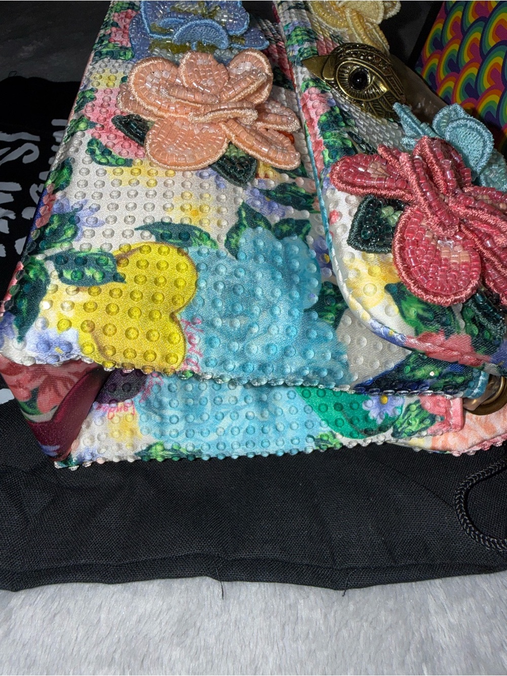 Kurt Geiger Mini Kensington Flower bag with dust bag - Picture 8 of 17